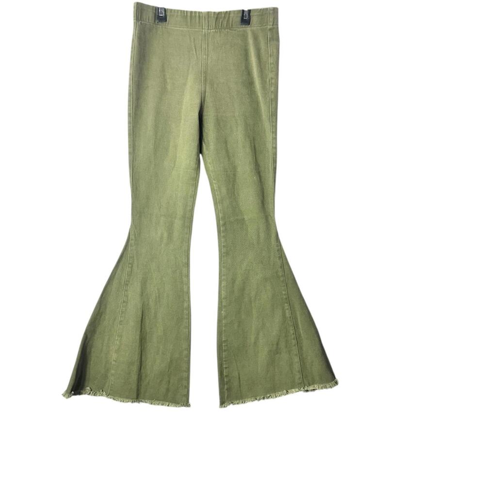 Newbury Kustom Olive Green Super Flare Pants SIze Large